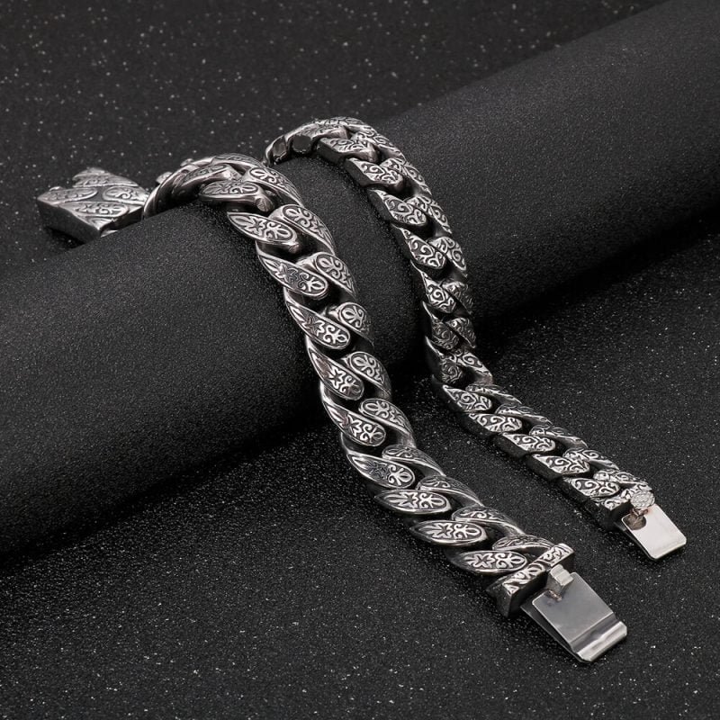 Silver Cuban Link Bracelet for Men