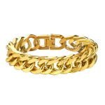 10mm Men Gold Cuban Chain Bracelet