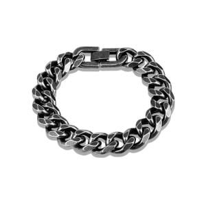 13mm Vintage Black Cuban Link Bracelet for Men