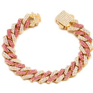 14mm Cuban Link Diamond Bracelet for Women