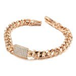 7mm Rose Gold Cuban Bracelet Gold Womens